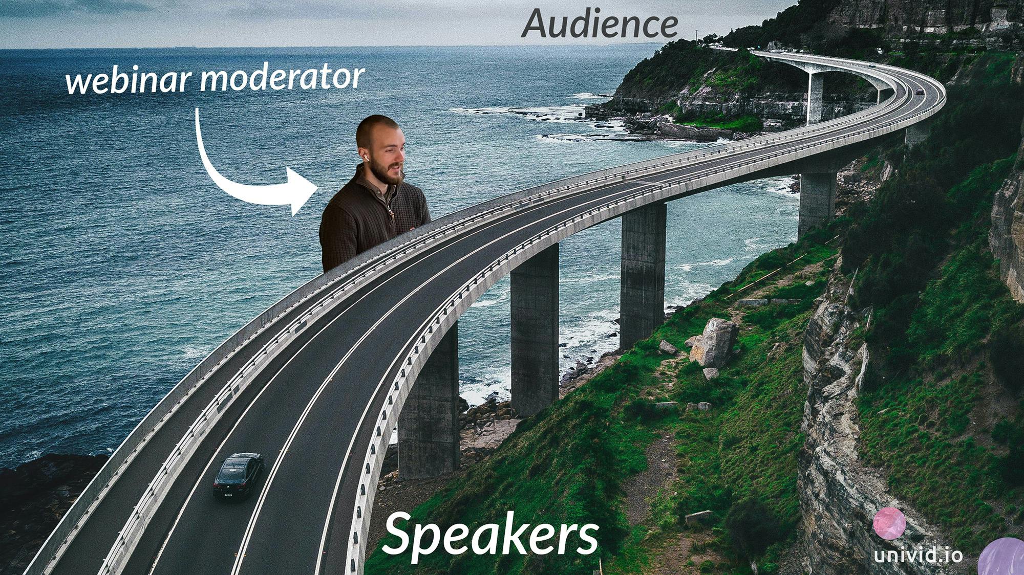 Webinar moderator connecting audience and speakers
