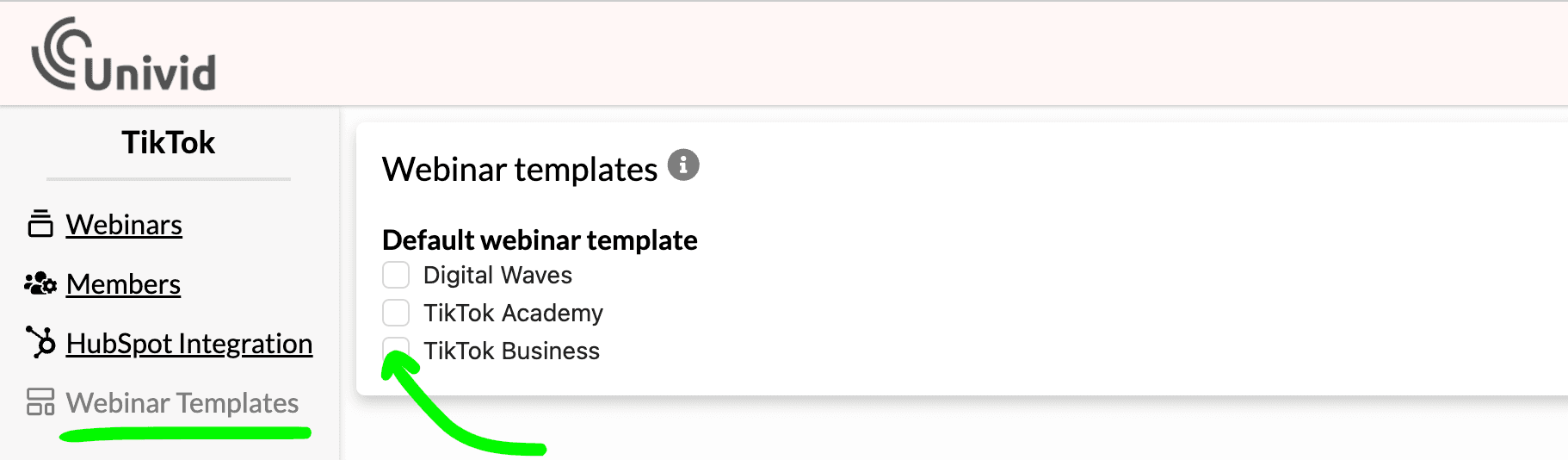 Select your webinar template Select your webinar template