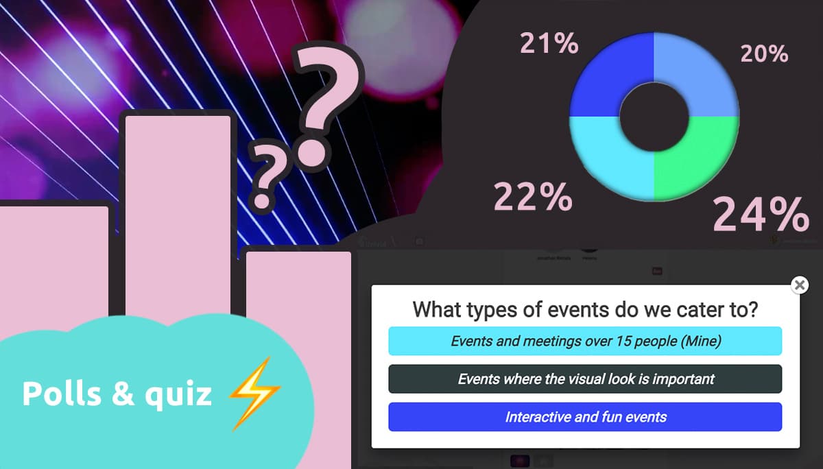 So Univid enables interactive events - let’s look at a major mentometer type of functionality that makes events more interactive - votes, polls and quizzes.