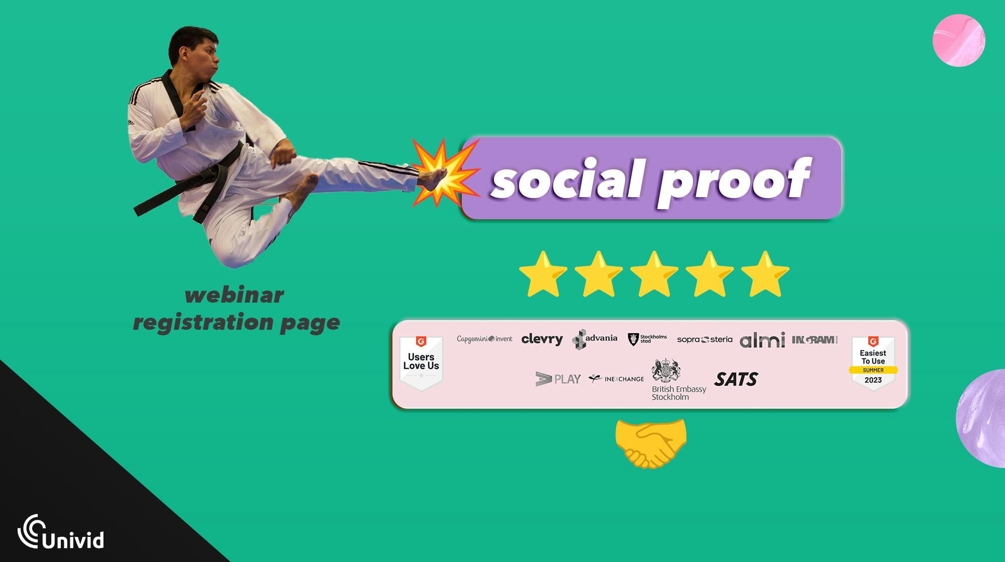 Social proof - Webinar registration page