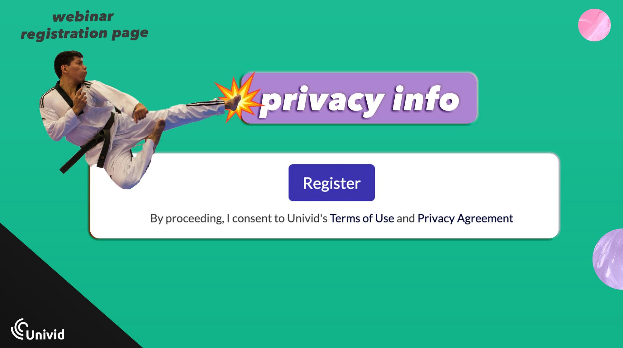 Privacy info - Webinar registration page