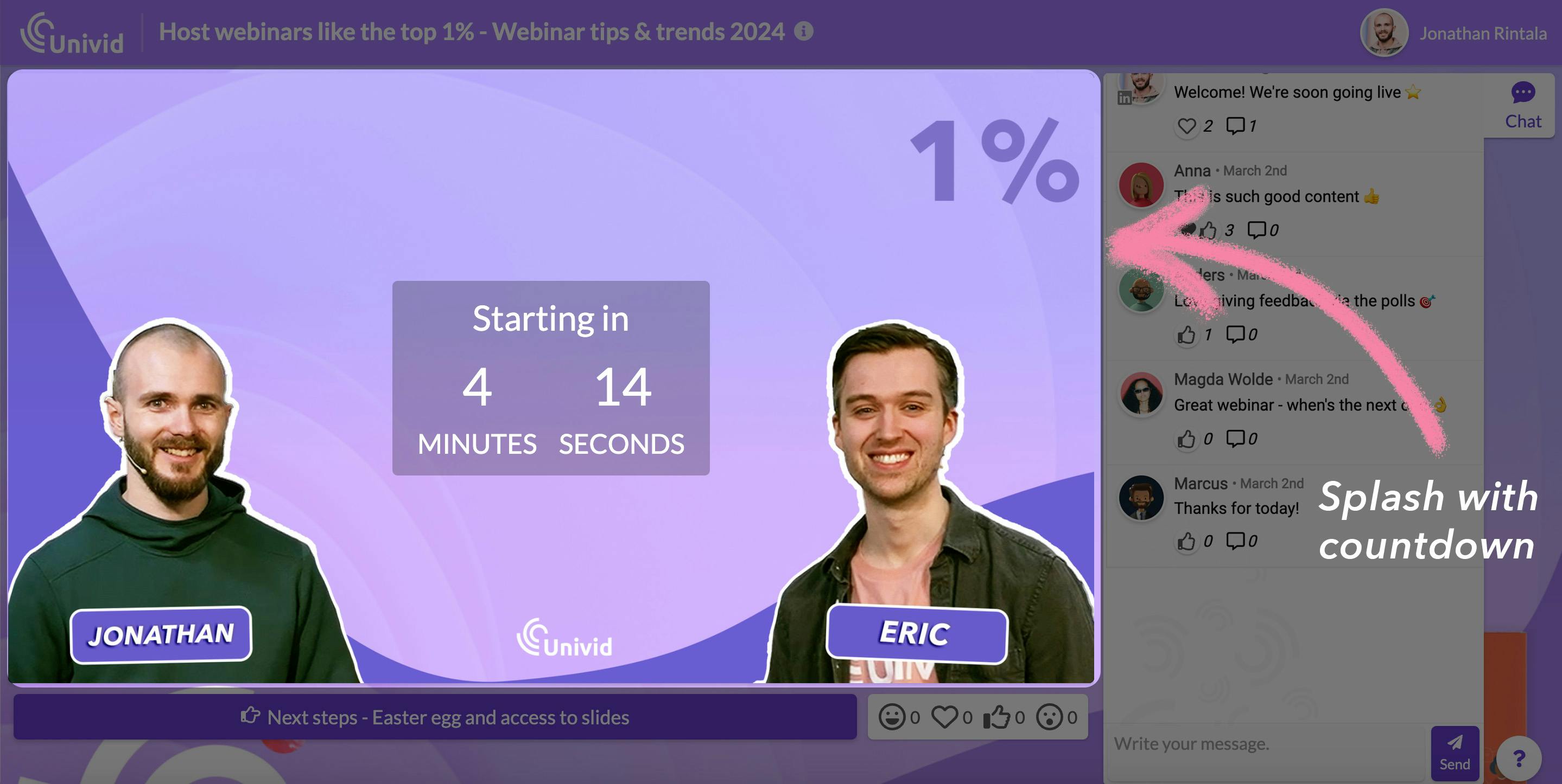 Webinar with event countdown