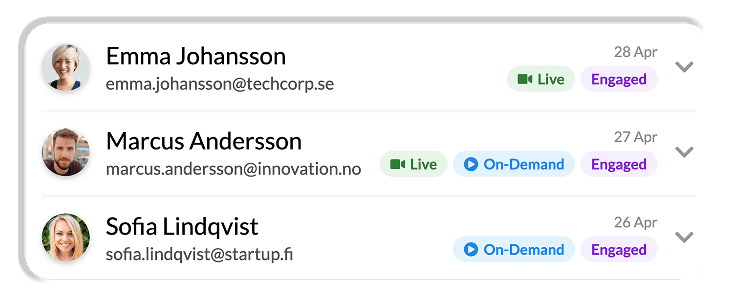 Engagement features in webinar - Univid