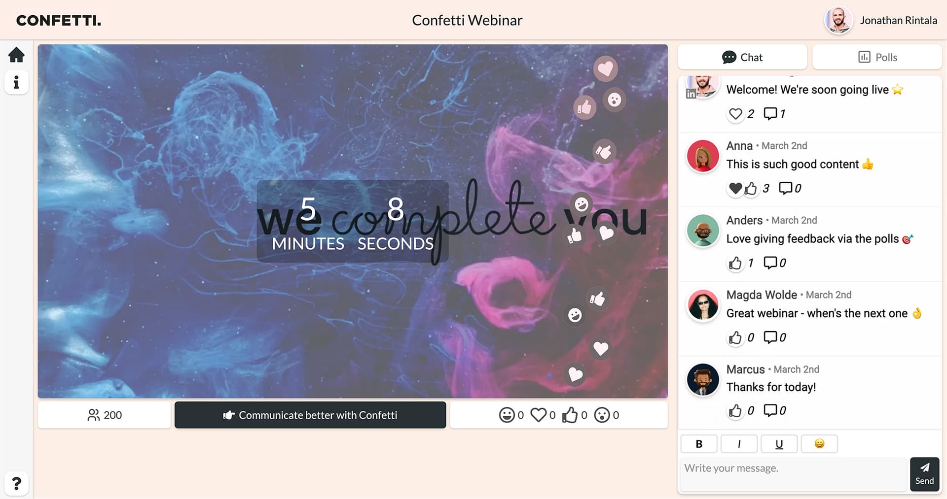 Din viktigaste kommunikationspartner – Confetti är en fullservicebyrå med all kompetens in-house som hjälper dig med kommunikation, produktion och strategi kring dina webbinarier. Sedan starten 1992 med relationer som håller än idag. Confetti-teamet finns i Dalarna, men du kan vara placerad var du vill.