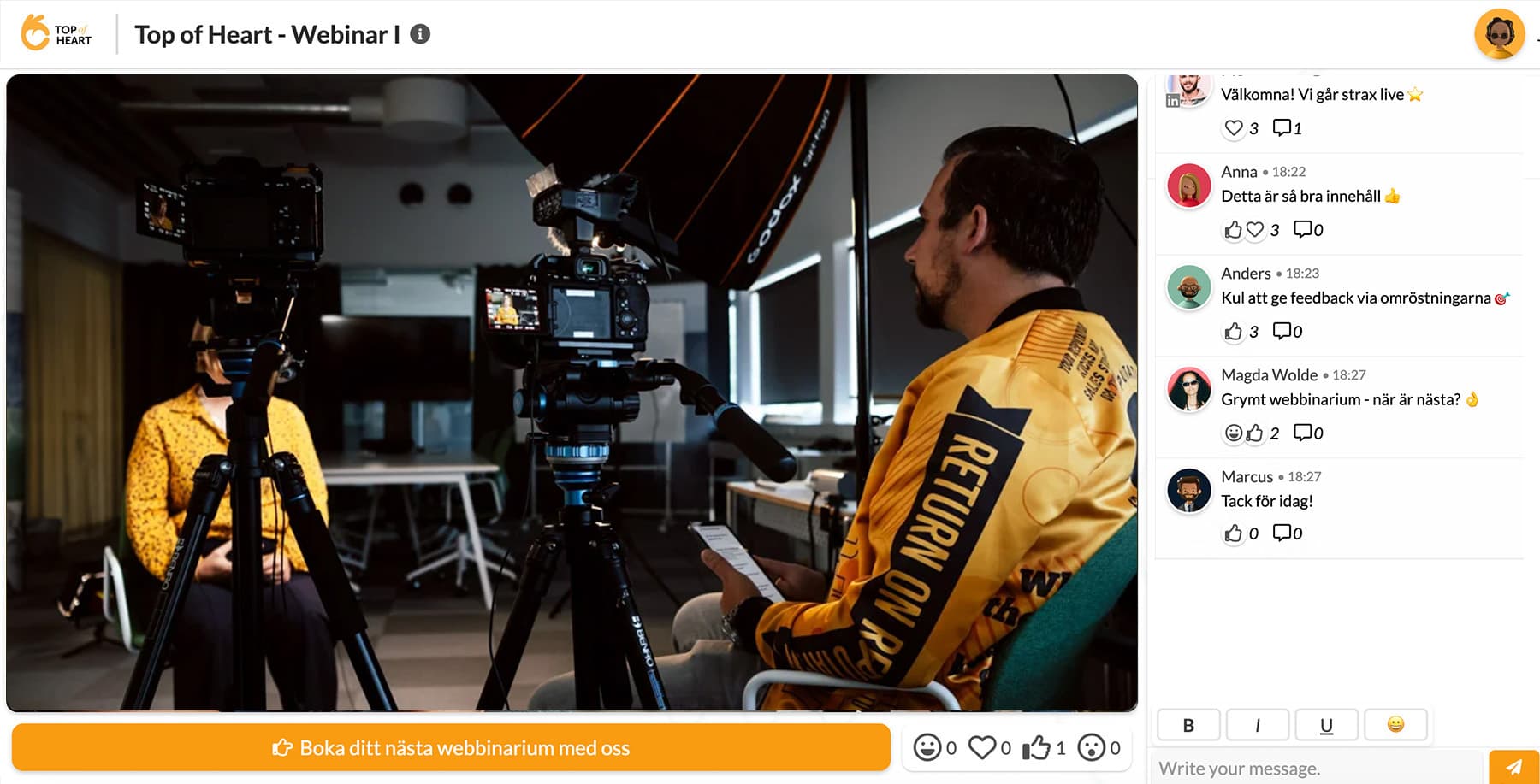 Top of Heart är en byrå som hjälper företag att växa genom befintliga relationer. Med studio i centrala Stockholm, hjälper de bolag med videoproduktion, personlig outreach, och webinars. Både för att nå nya kunder och rekrytera rätt personer.