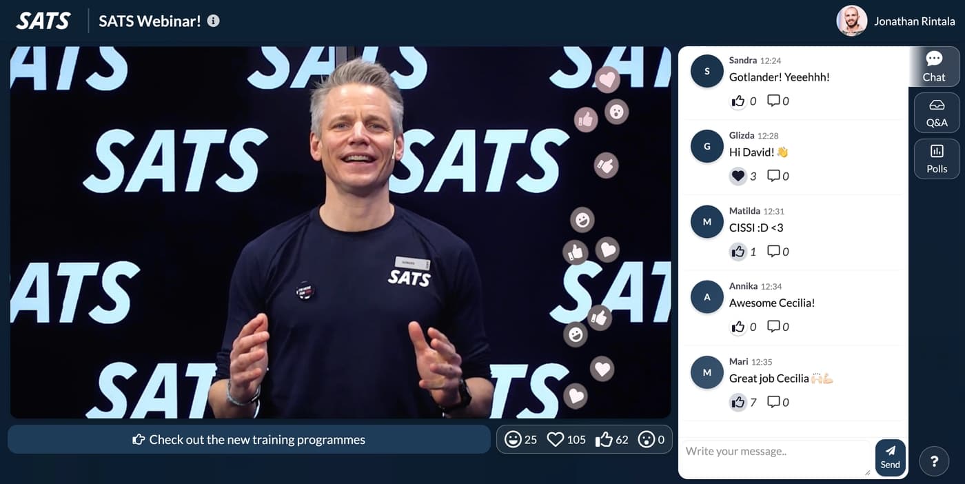 Engagement features in webinar - Univid