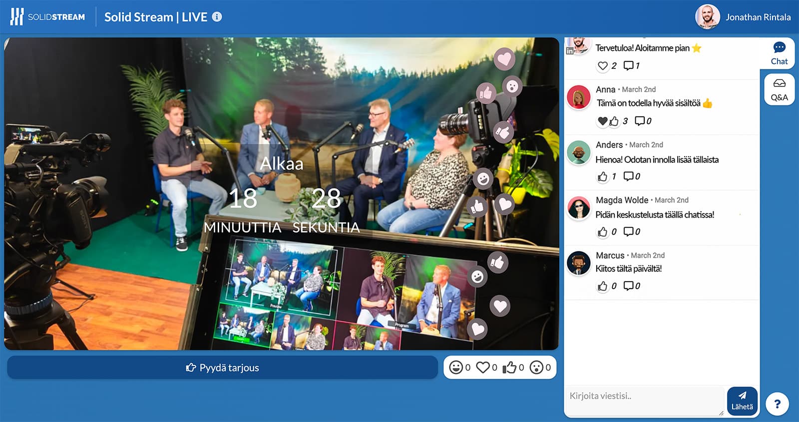 Solid Stream är ett produktionsbolag och streamingföretag i Helsingfors, Finland som hjälper dig att producera fantastiska livesändningar.