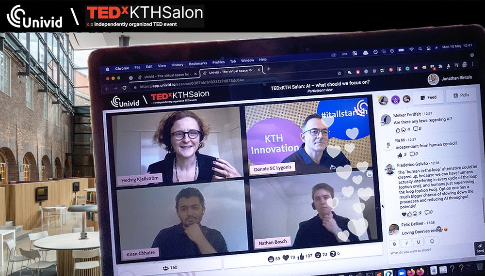 The first TEDx event on Univid took place earlier this week - a webinar format with three panelists, a moderator, and beautiful mentometer polls directly in Univid. Awesome feedback from the TEDx audience.