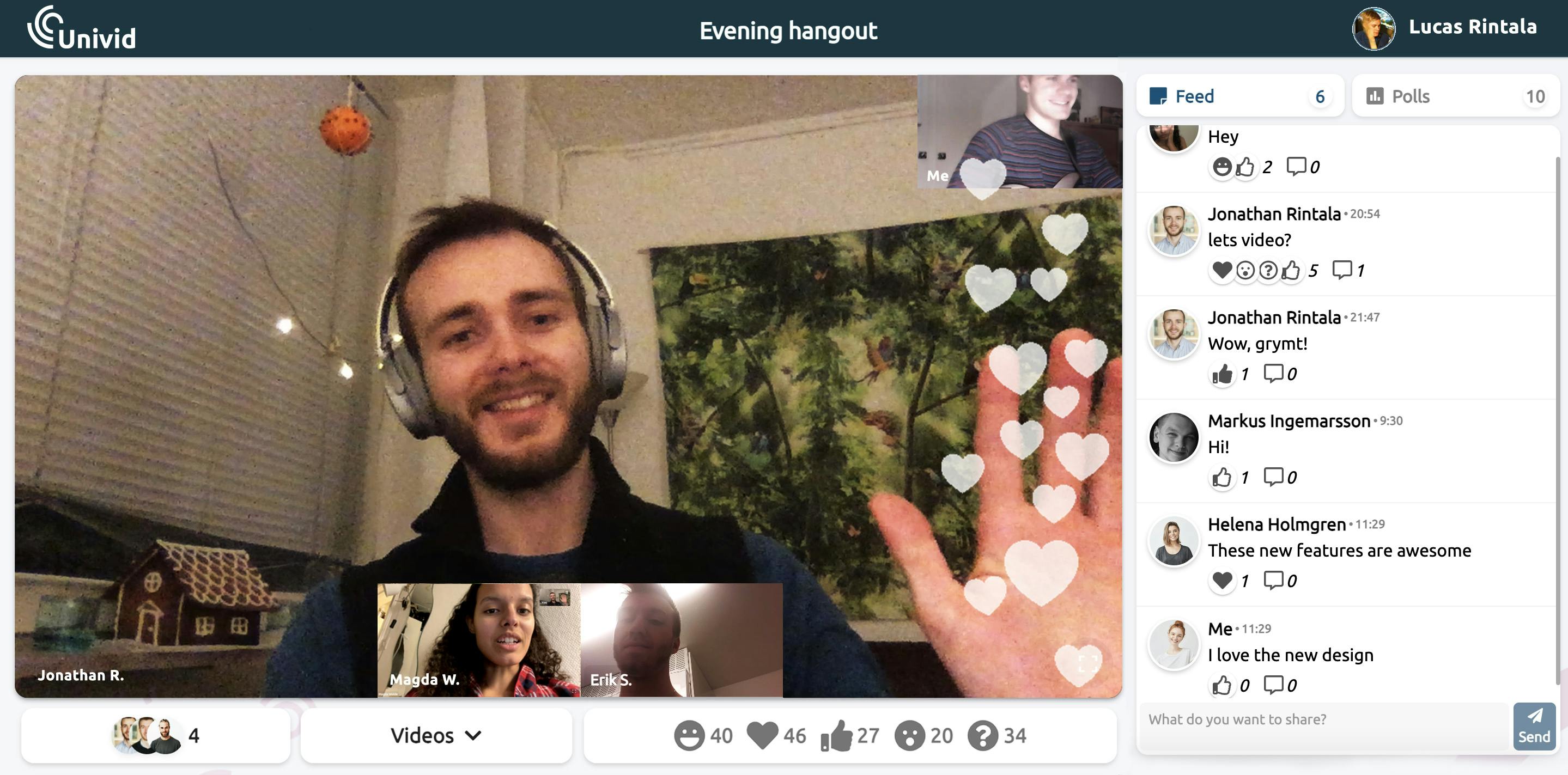 You can now host your every day video conferencing calls on Univid. The latest feature makes video calls on the platform possible, with up to 300 participants.