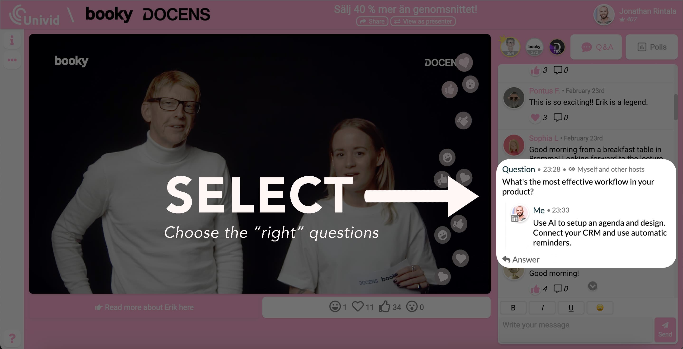 Selecting the right questions from the webinar Q&A