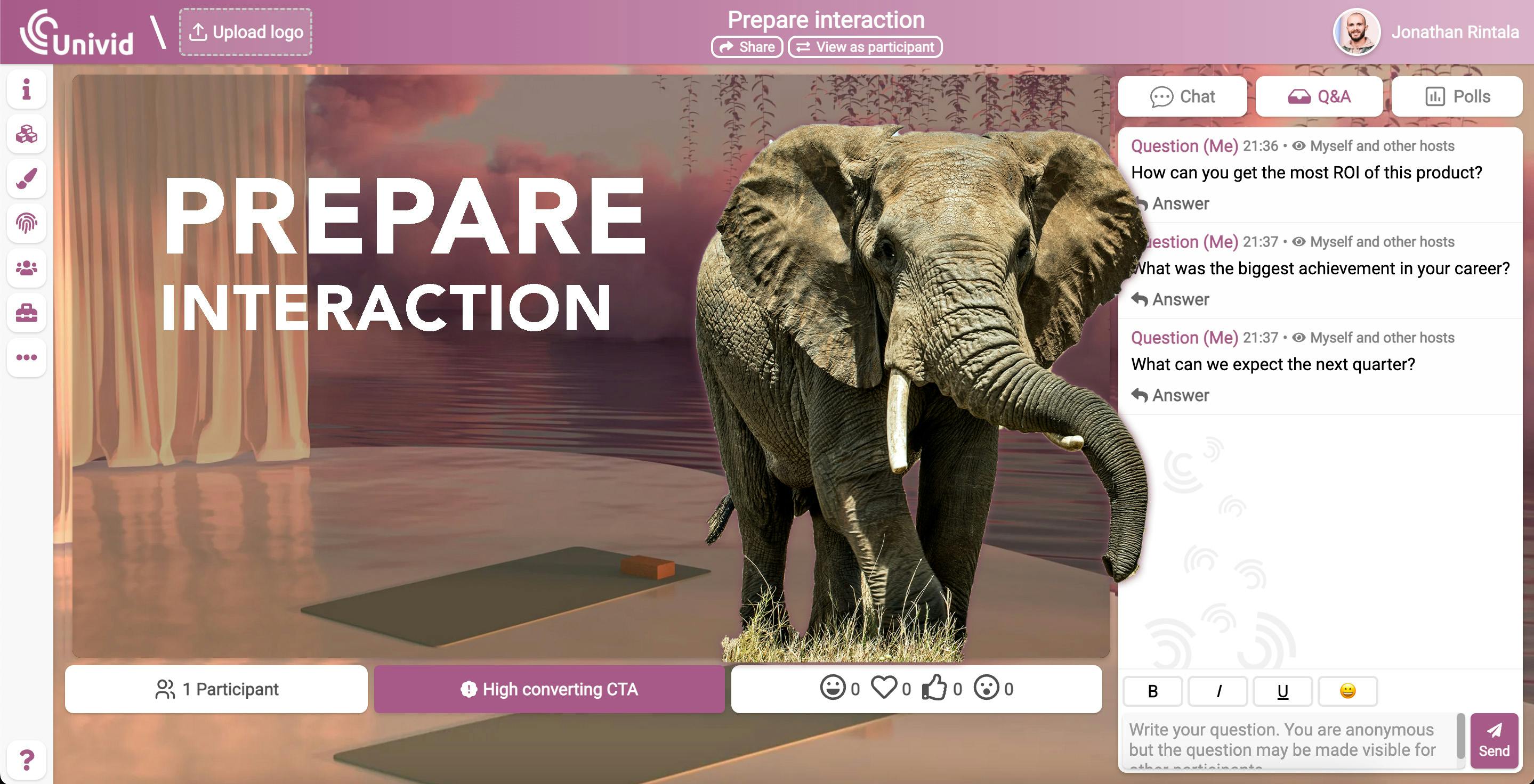 Förbered webinarinteraktion - Undvik elefanten i rummet