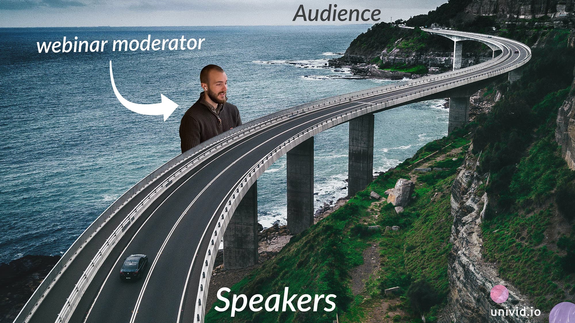 Webinar moderator connecting audience and speakers Webinar moderator connecting audience and speakers