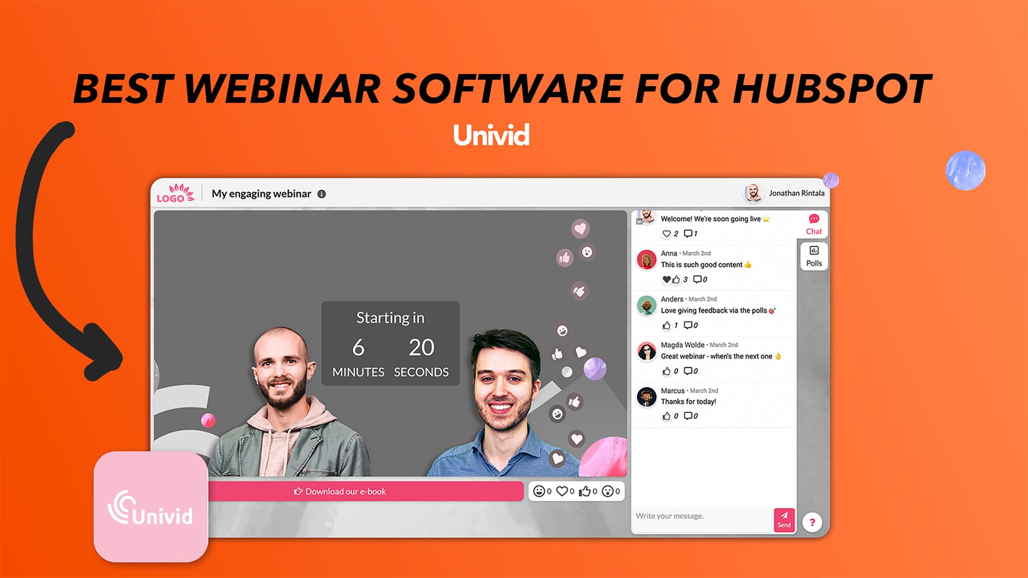 Bästa webinarplattformen för HubSpot: Univid (toppbetyg av användare) Bästa webinarplattformen för HubSpot: Univid (toppbetyg av användare)