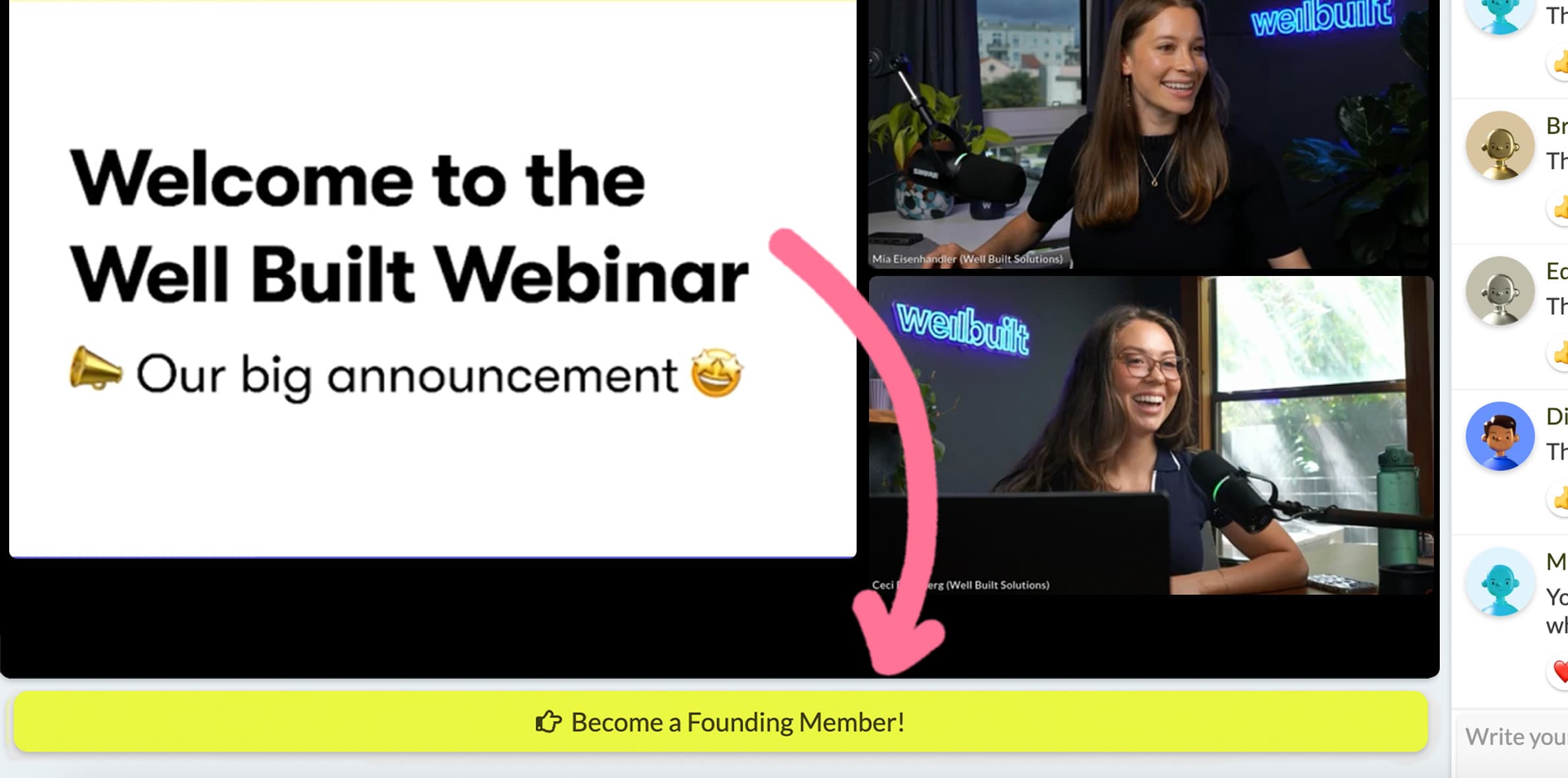 Live webinar call to action (real example) Live webinar call to action (real example)