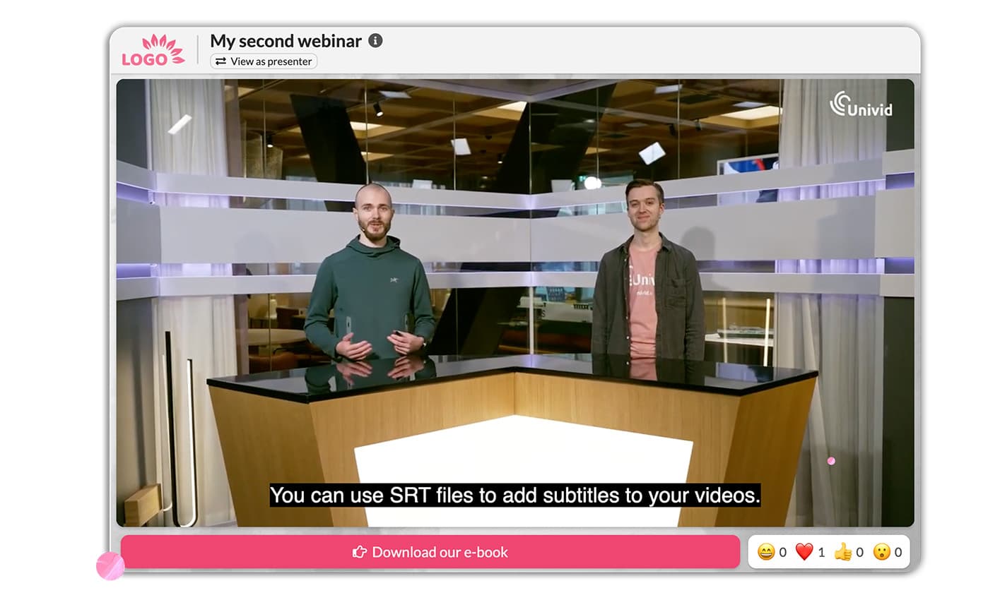 Webinar replay with subtitles in Univid Webinar replay with subtitles in Univid