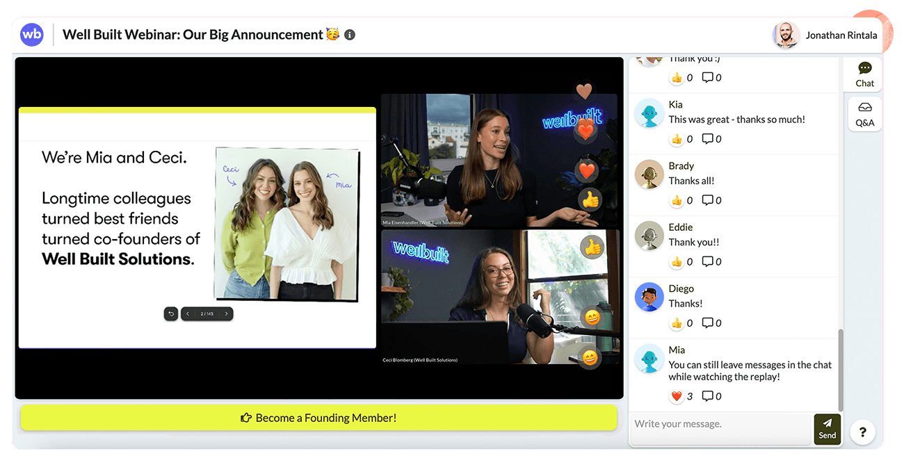 Live engaging webinar in action Live engaging webinar in action