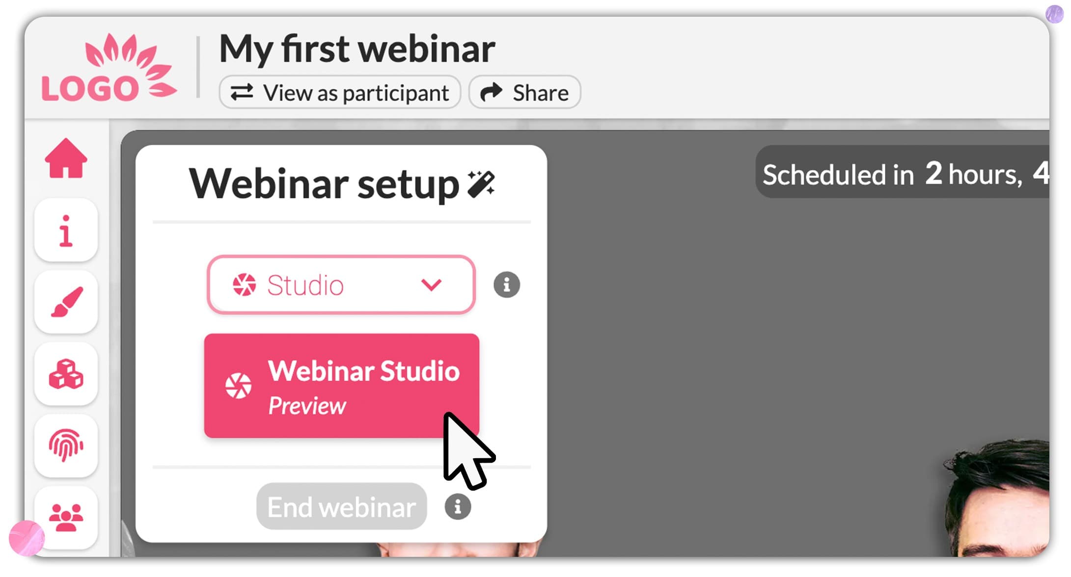 Start the webinar studio to go live Start the webinar studio to go live