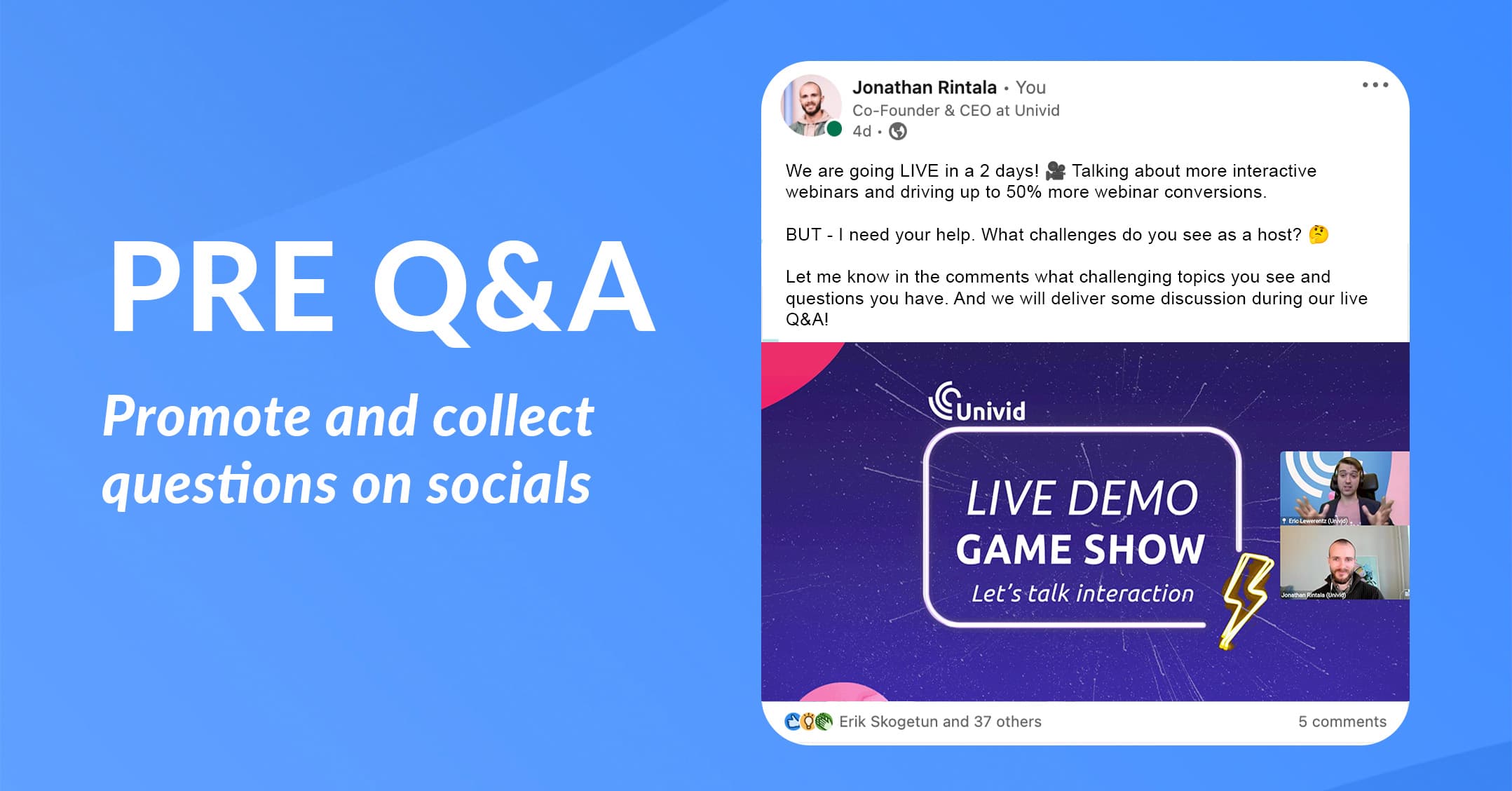 Pre webinar - Questions and answers Pre webinar - Questions and answers