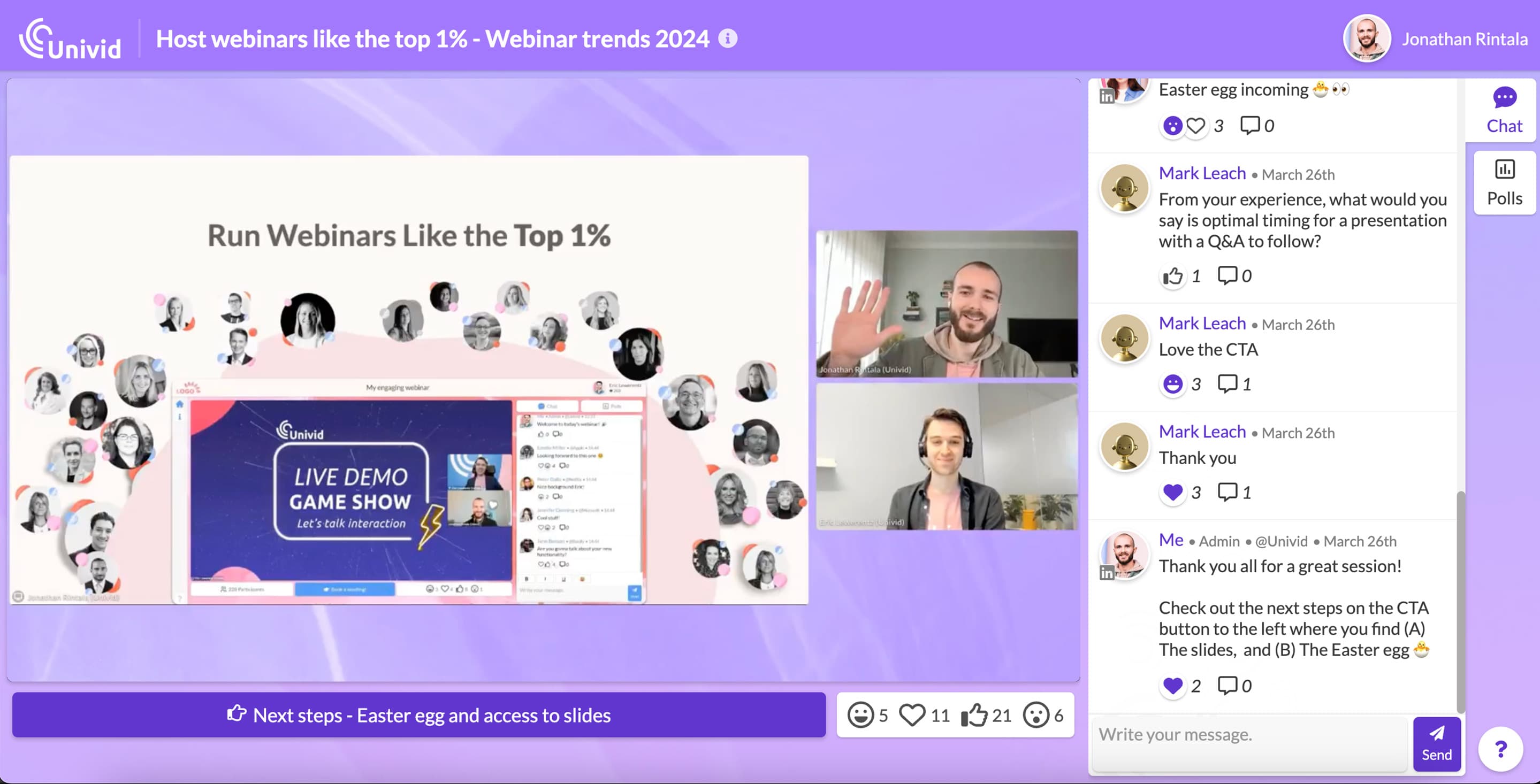 Live webinar on best practices Live webinar on best practices