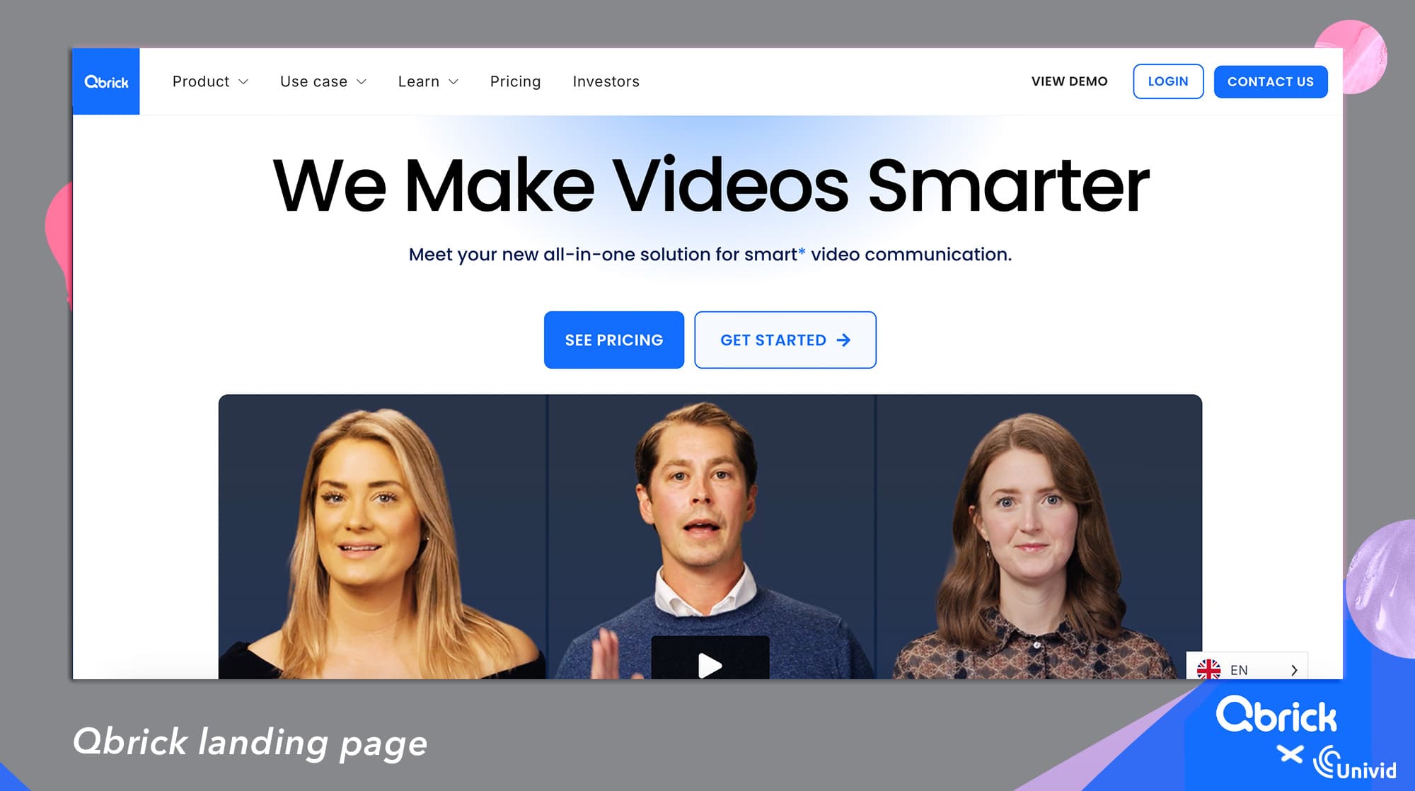 Qbrick landing page Qbrick landing page