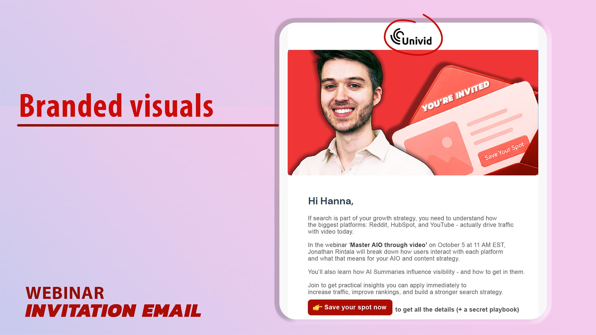 Branded visuals in webinar invite emails Branded visuals in webinar invite emails