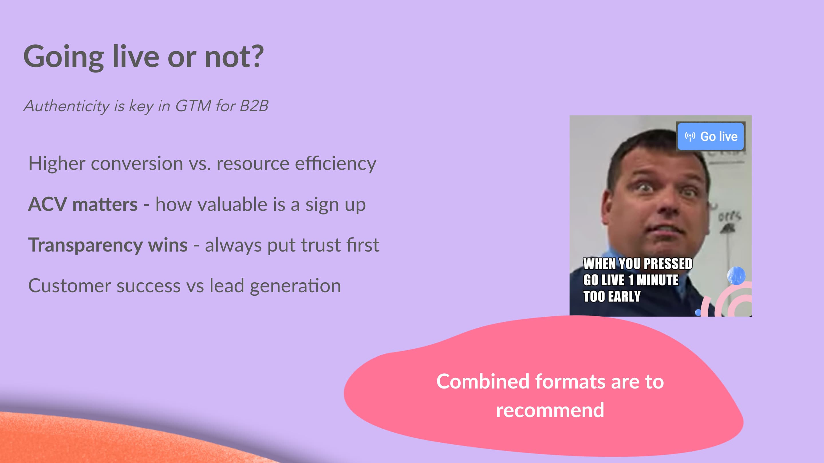 Live vs pre-recorded webinar Live vs pre-recorded webinar