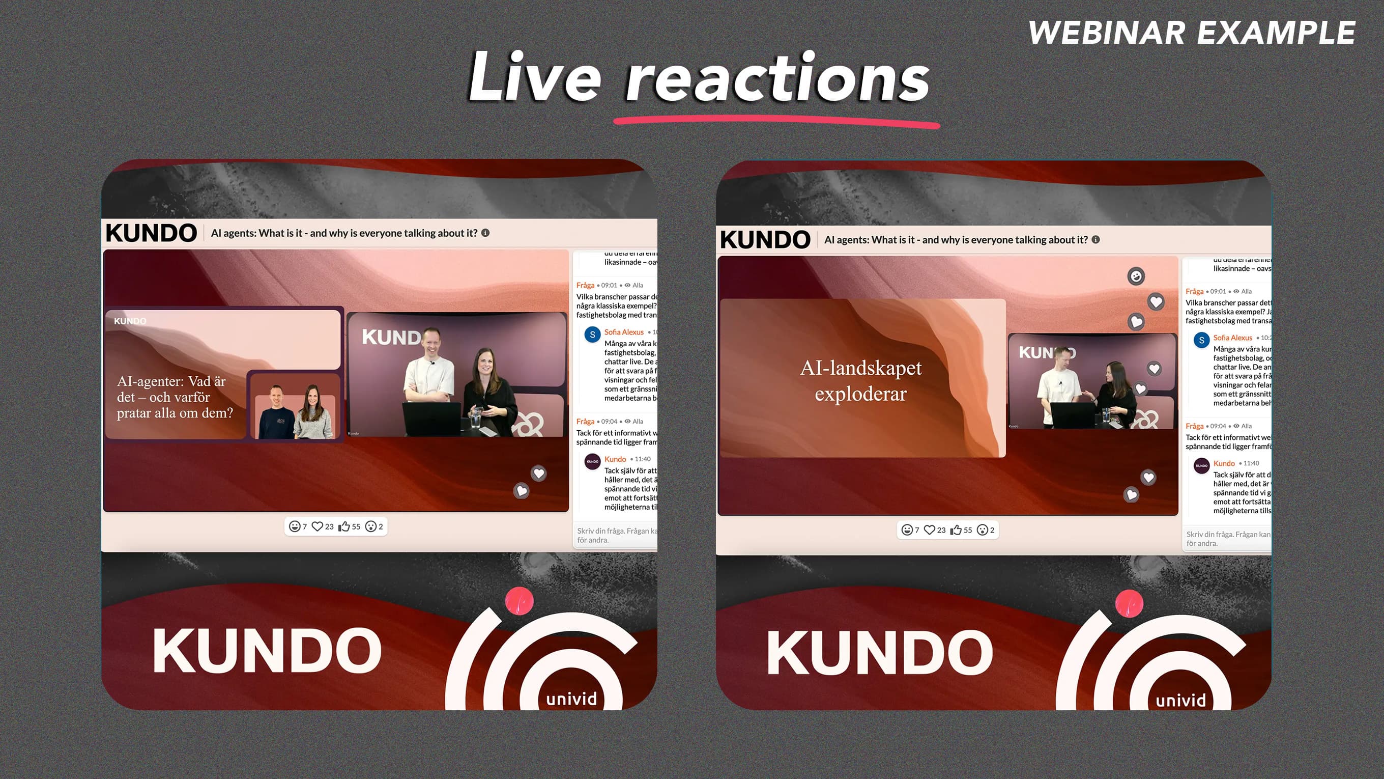 Livereaktioner och emojis i webbinarium Livereaktioner och emojis i webbinarium