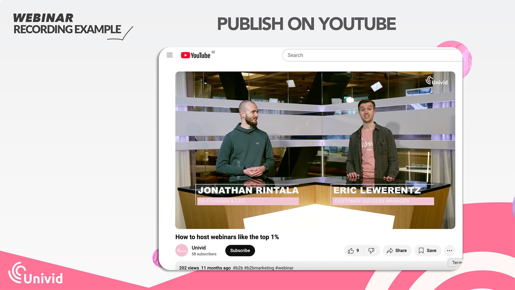 Exempel på webinar-inspelning publicerad på Youtube Exempel på webinar-inspelning publicerad på Youtube