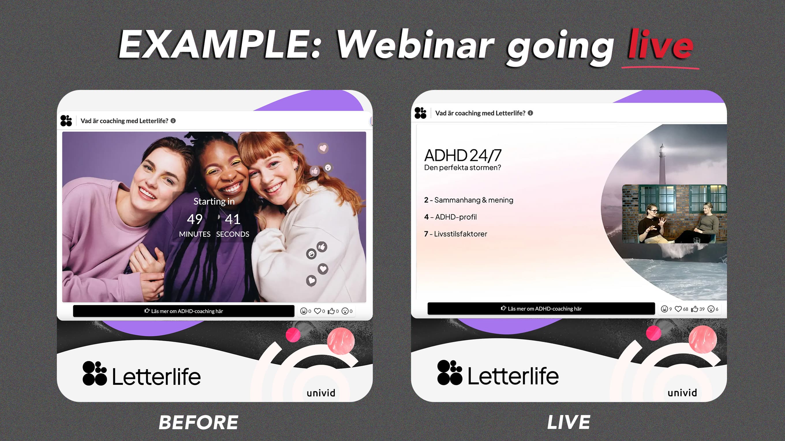 Exempel på webbinarium som går live - Univid Exempel på webbinarium som går live - Univid