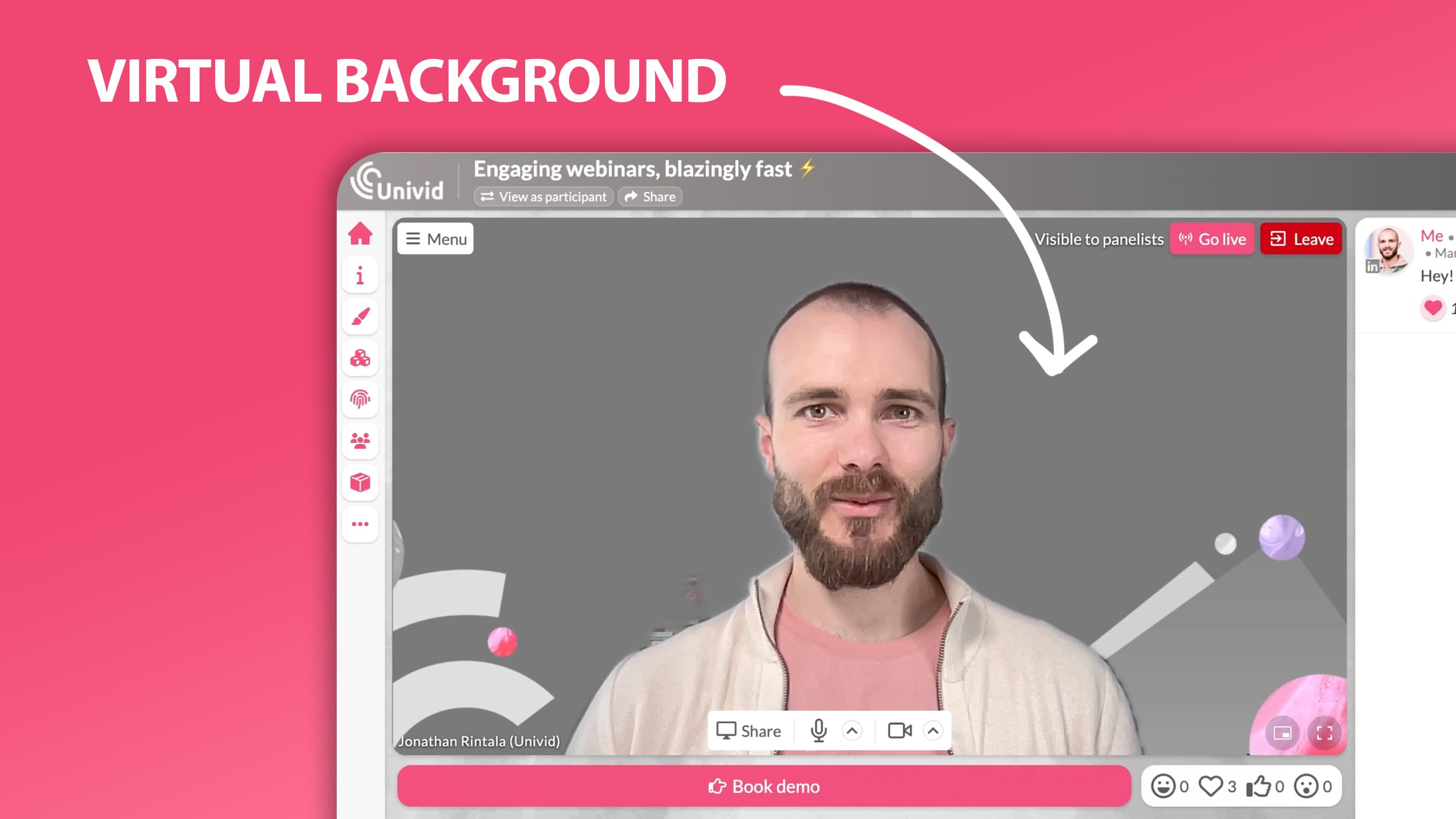 Example of virtual background in webinar software Example of virtual background in webinar software