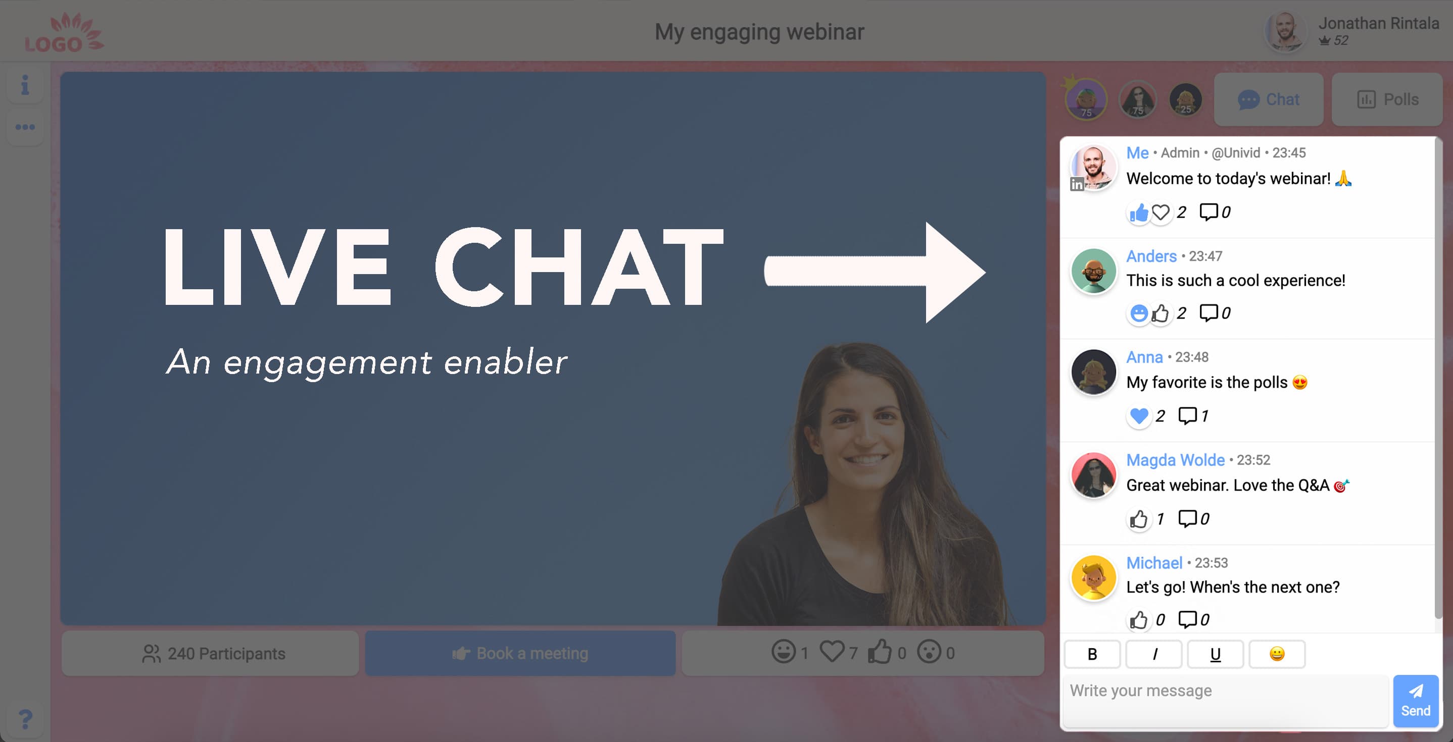 A live webinar chat A live webinar chat