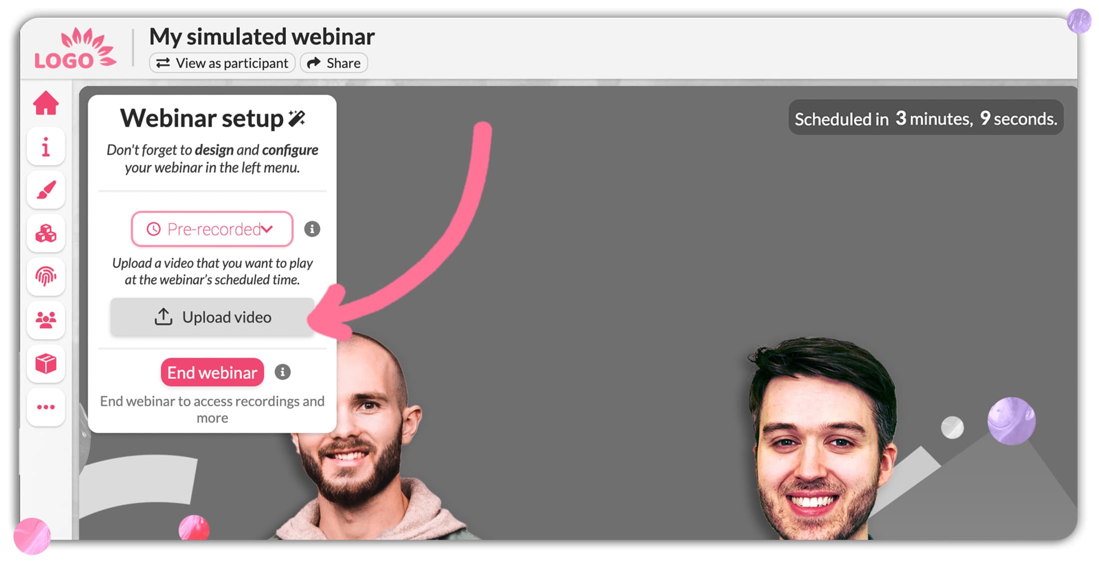 Upload video to simulated live webinar Upload video to simulated live webinar
