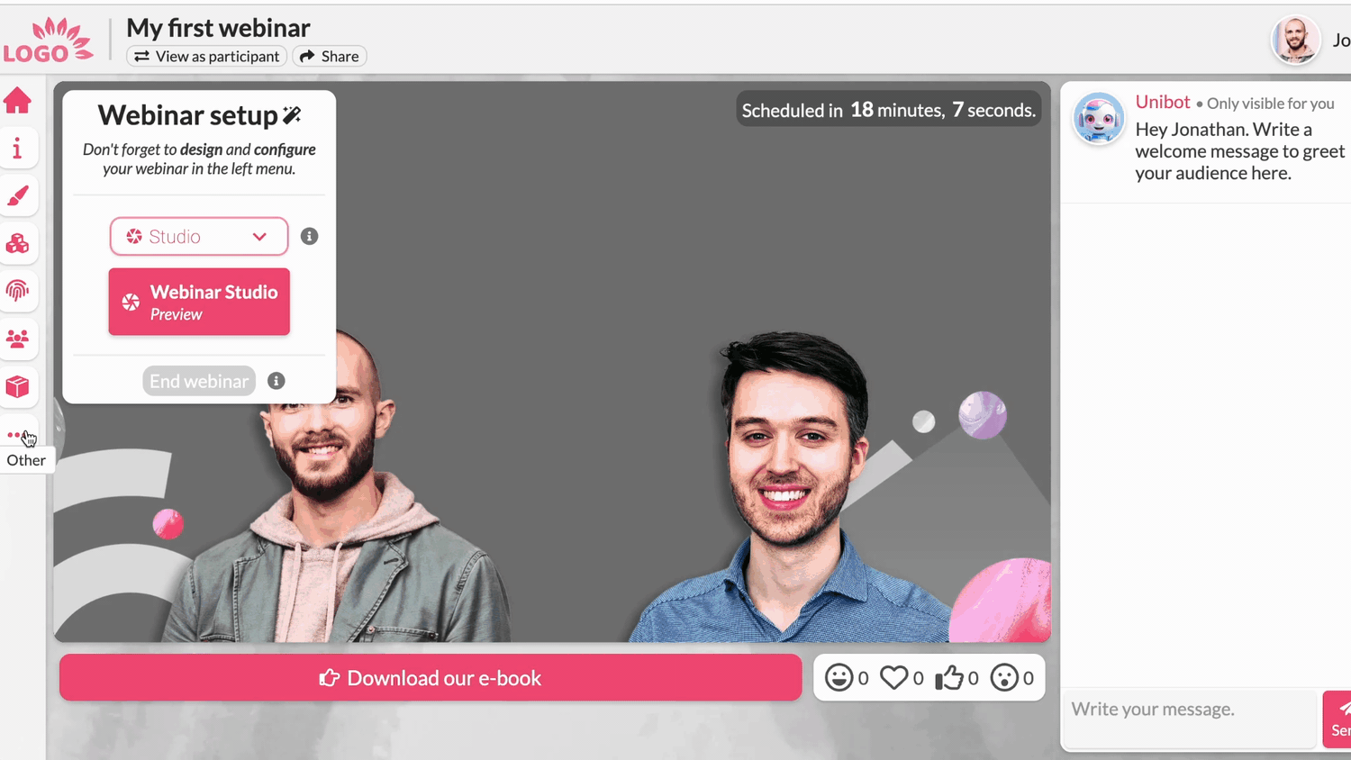Webinar setup - Adding a webinar template Webinar setup - Adding a webinar template