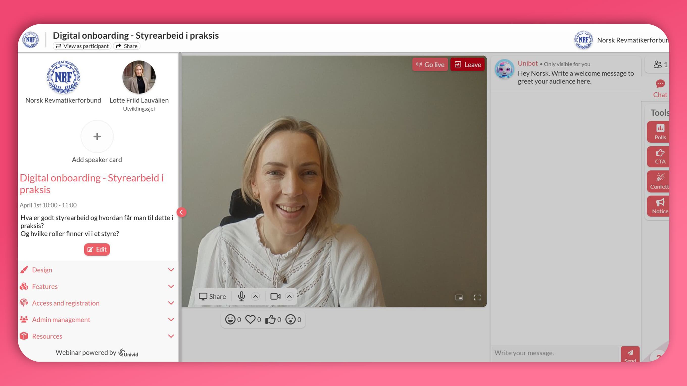 Nordic Webinar Host in Univid:s Webinar Software Nordic Webinar Host in Univid:s Webinar Software