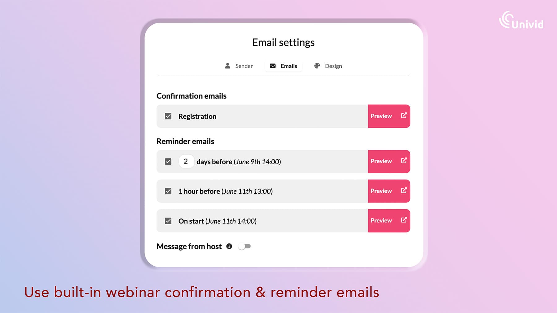 Configure automatic webinar reminders that increase attendance Configure automatic webinar reminders that increase attendance