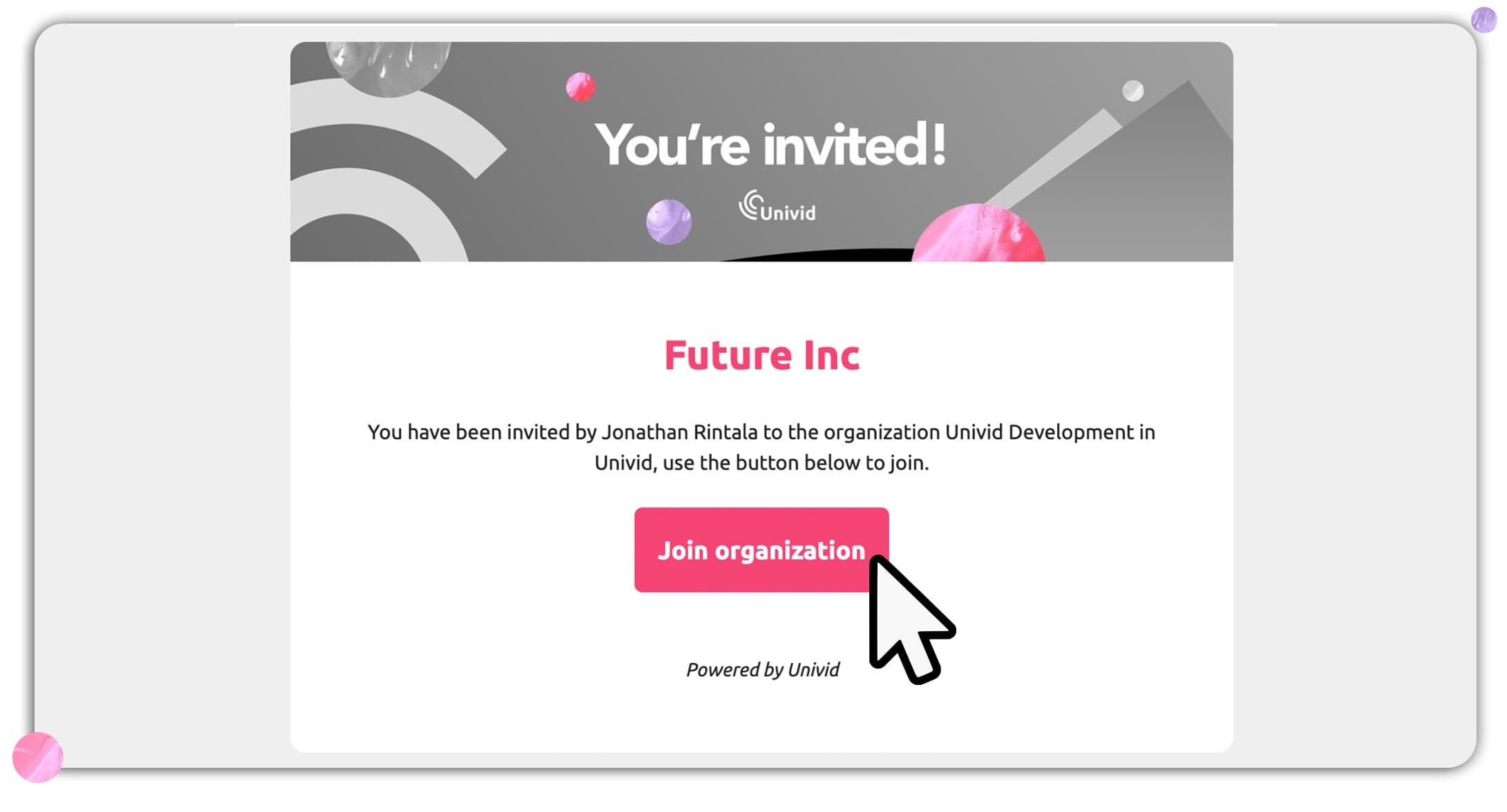 Team member invited to webinar organization Team member invited to webinar organization