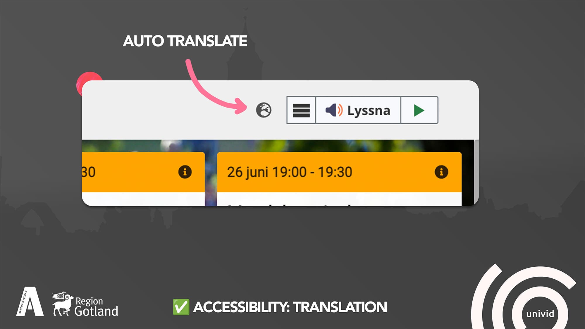 Accessibility in webinar platform: Automatic translation Accessibility in webinar platform: Automatic translation
