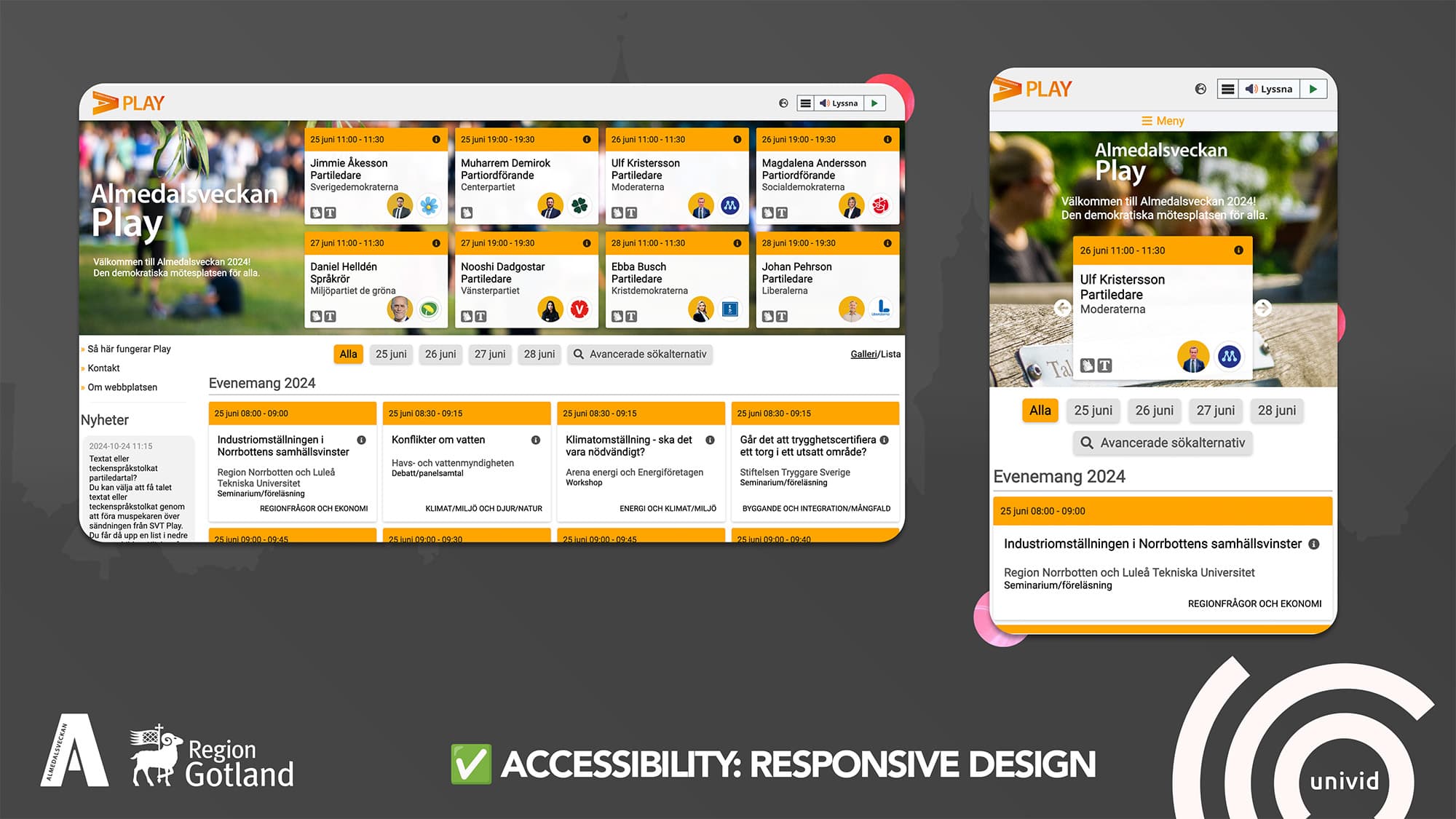 Accessibility of webinar platform: Responsive design with Univid Accessibility of webinar platform: Responsive design with Univid