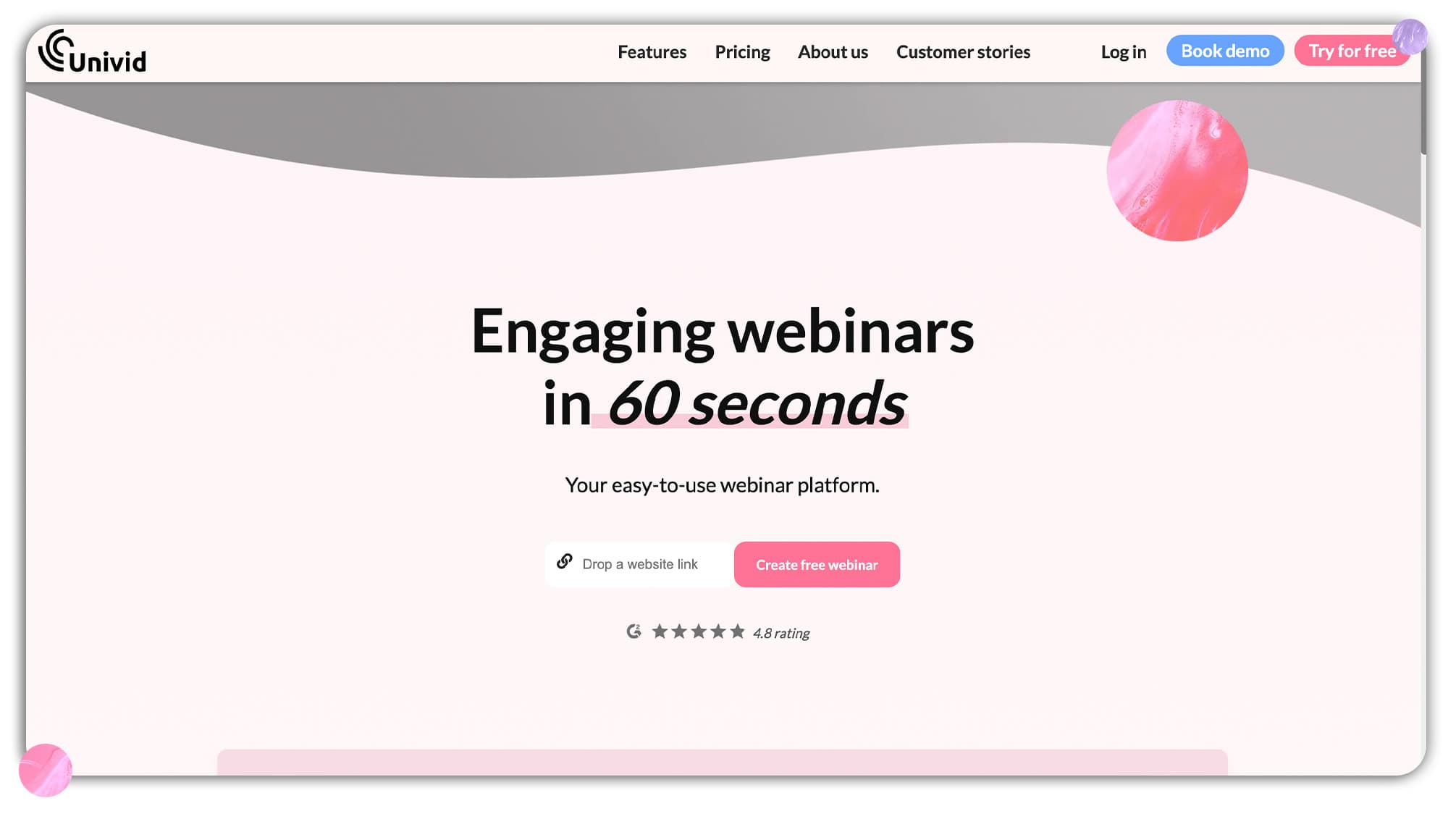 Univid webinar software - website Univid webinar software - website