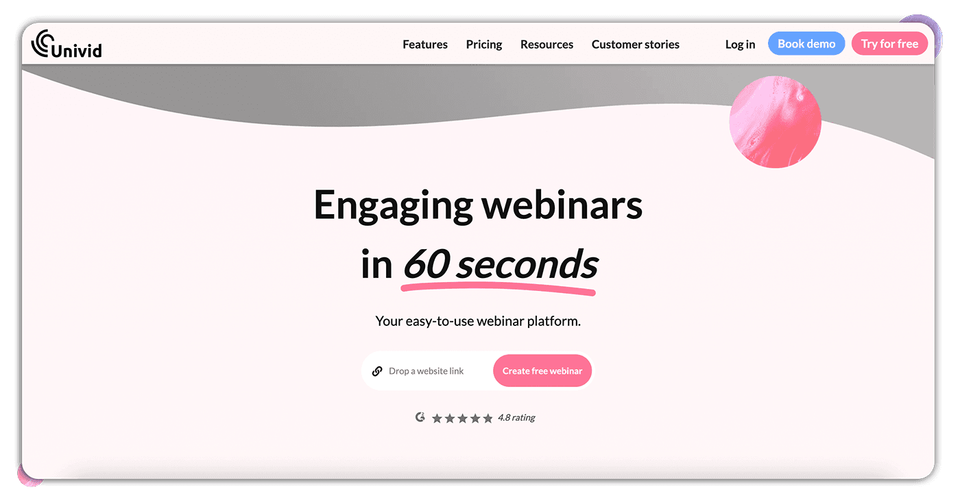 Univid webinarplattform - hemsida Univid webinarplattform - hemsida