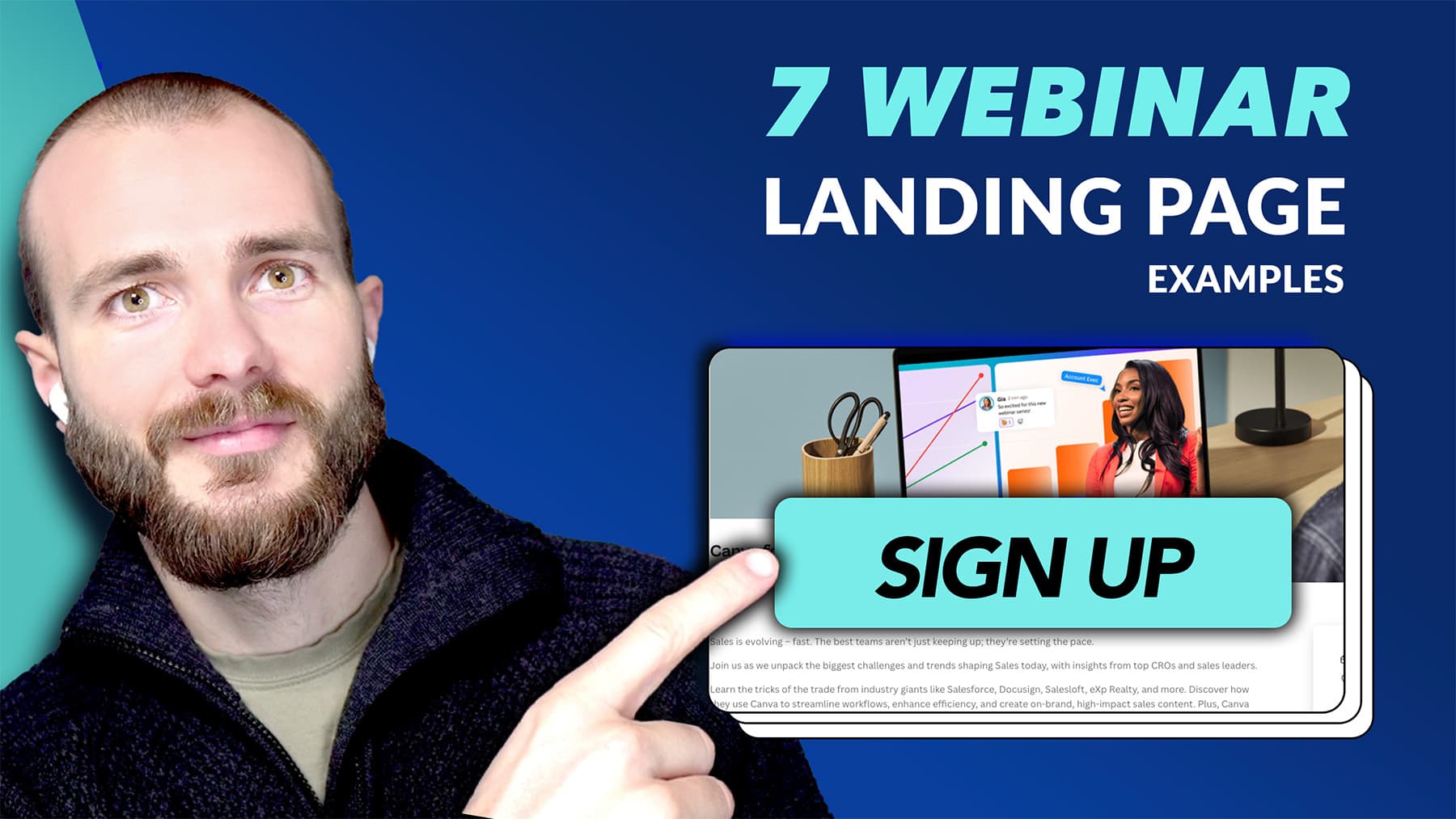 Bästa landningssidorna för webinars - exempel att kopiera