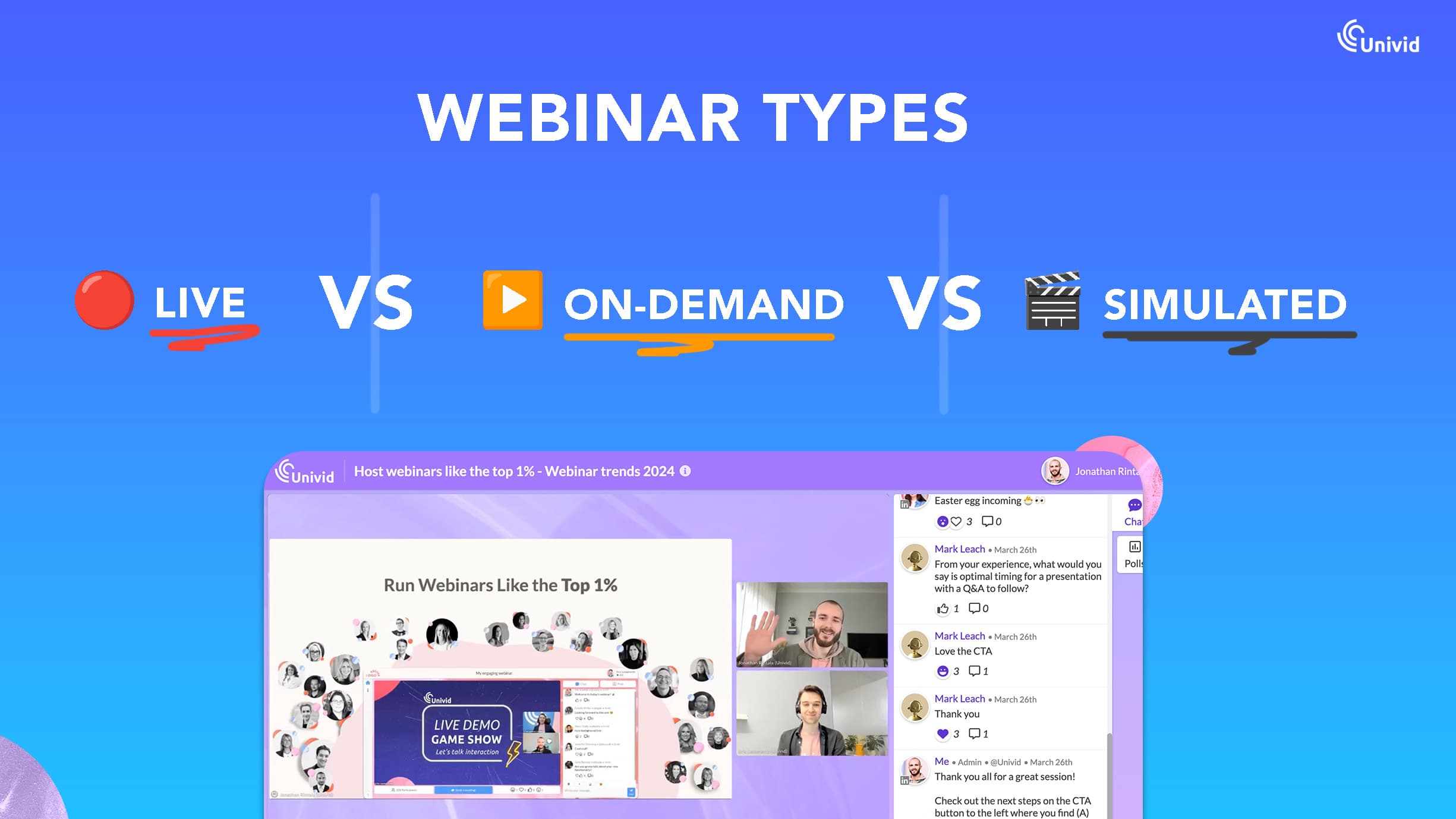 Webinar types: Live vs. on-demand vs. pre-recorded Webinar types: Live vs. on-demand vs. pre-recorded