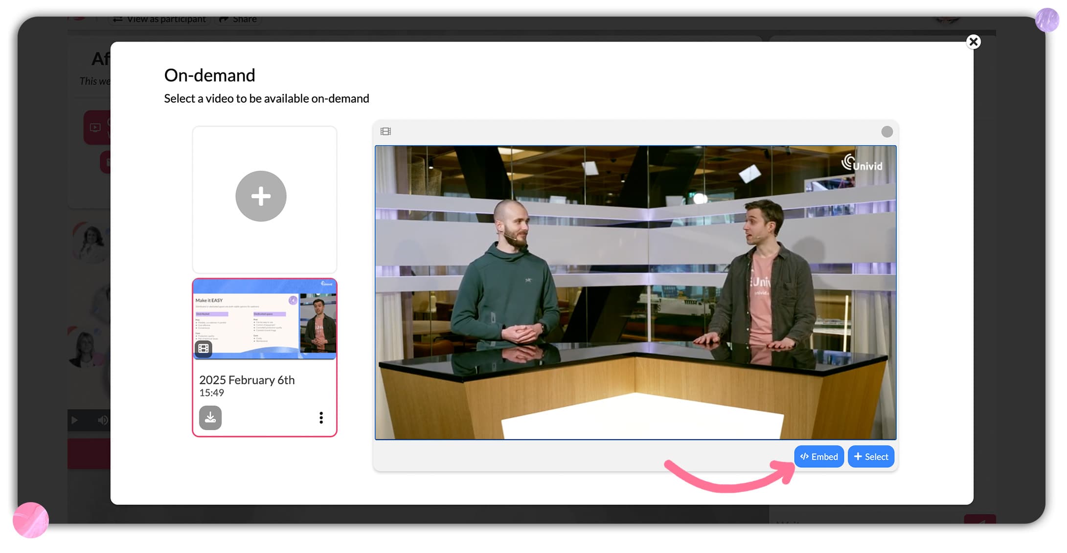 Embed webinar recording Embed webinar recording
