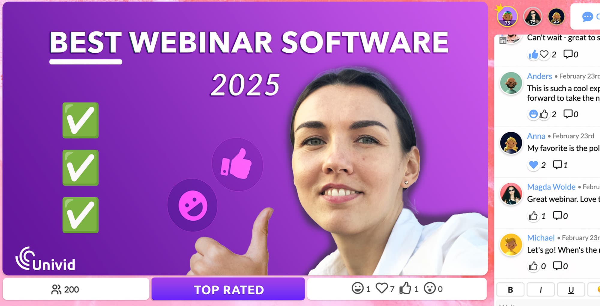 Hosting successful webinars can put your brand on the map, and strengthen the relationship to your audience. Planning ahead and having the right platform is key to succeed. Let's make it easier for you with a list of the best webinar software in 2025.