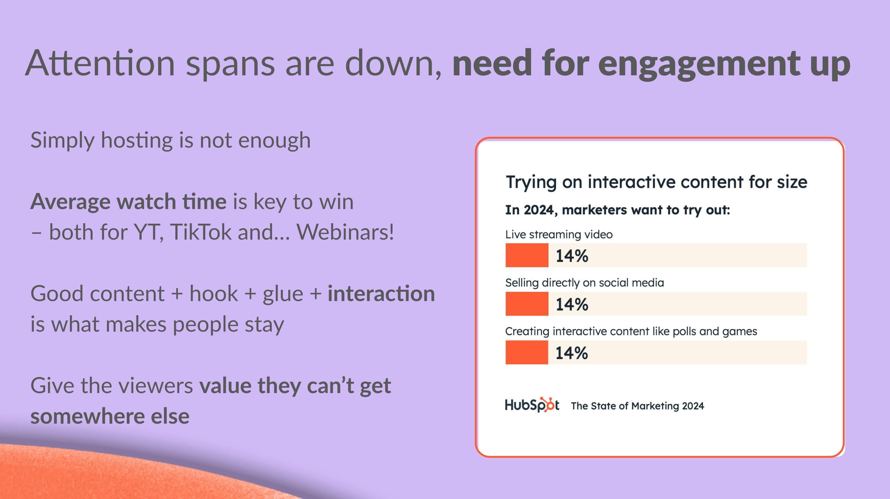 Attention spans are down and need for engagement up - Video marketing
