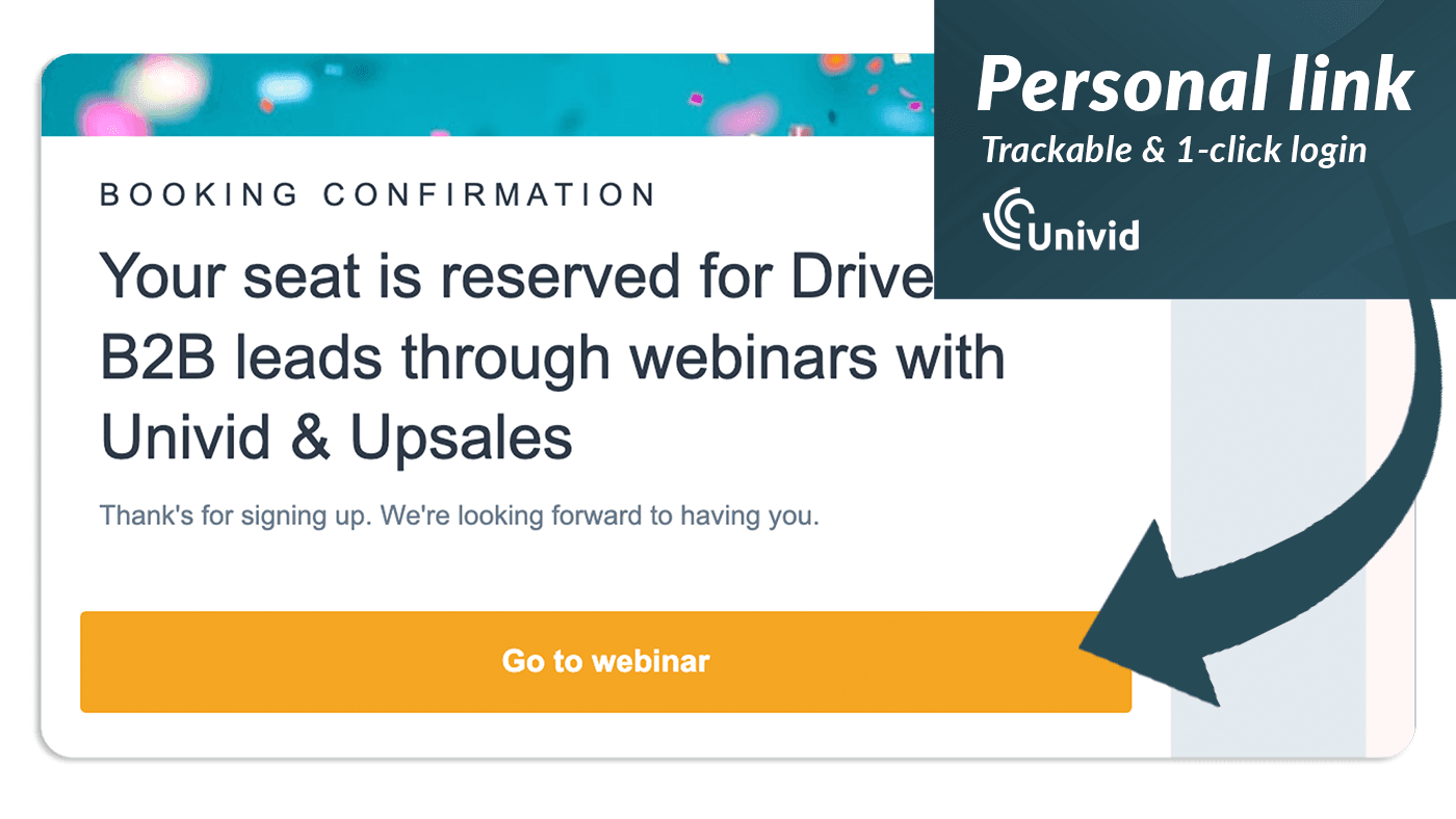 Upsales Events - Personal webinar links with Univid Upsales Events - Personal webinar links with Univid