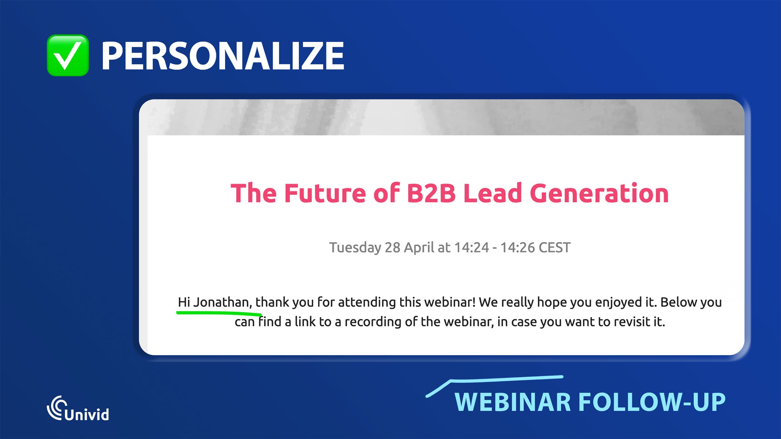 Follow-up email personalization Follow-up email personalization