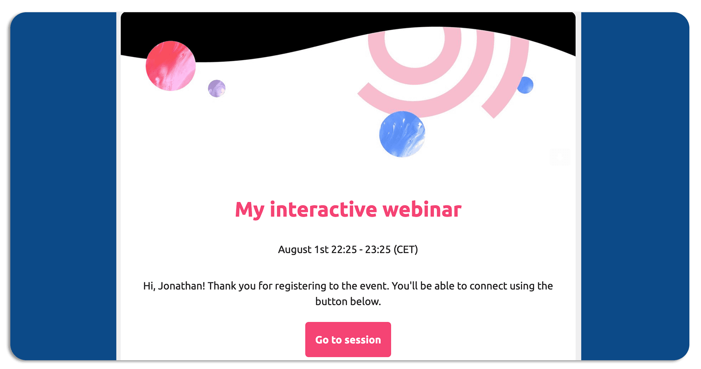 Webinar reminder email