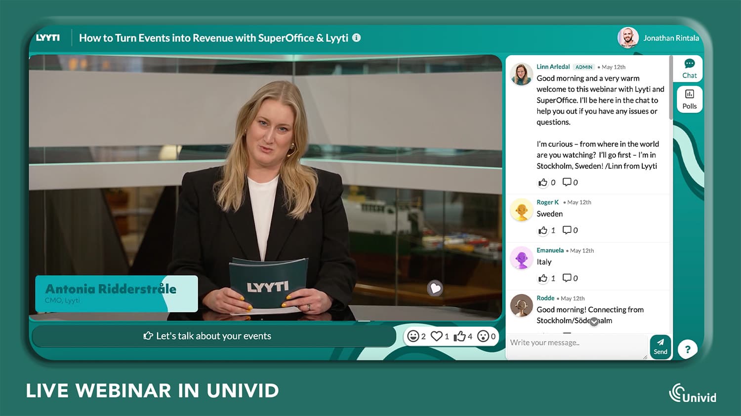Webinar live in Univid with Lyyti Webinar live in Univid with Lyyti