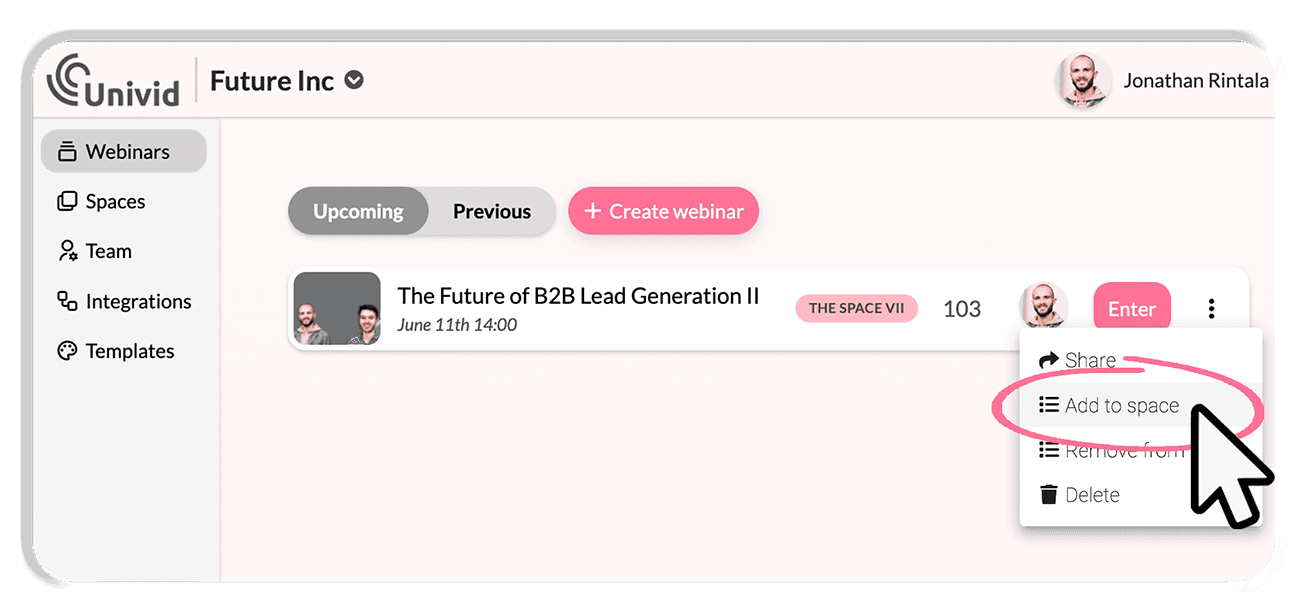 Engagement features in webinar - Univid